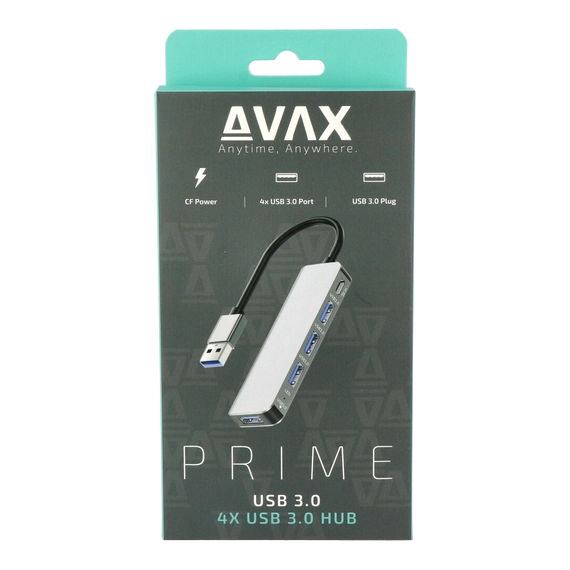 AVAX HB900 PRIME USB 3.0-4xUSB 3.0 HUB+CF töltés