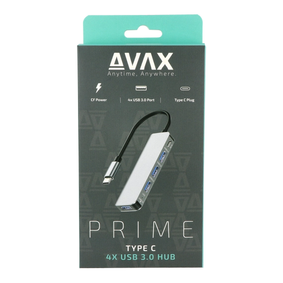 AVAX HB901 PRIME Type C-4xUSB 3.0 HUB+CF töltés