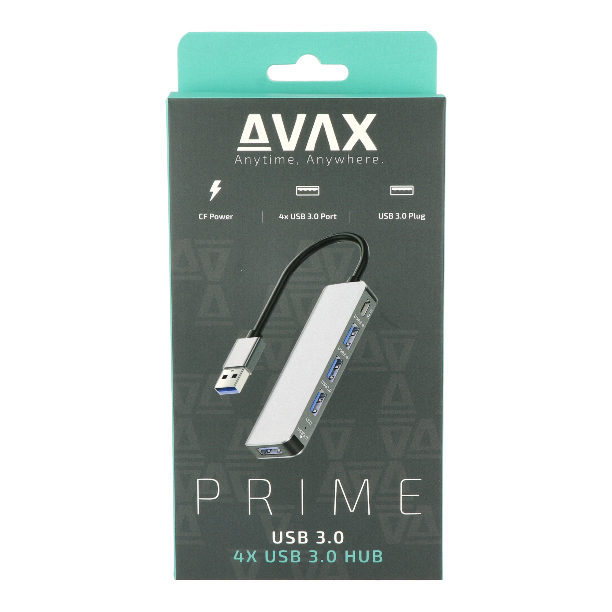 AVAX HB900 PRIME USB 3.0-4xUSB 3.0 HUB+CF töltés
